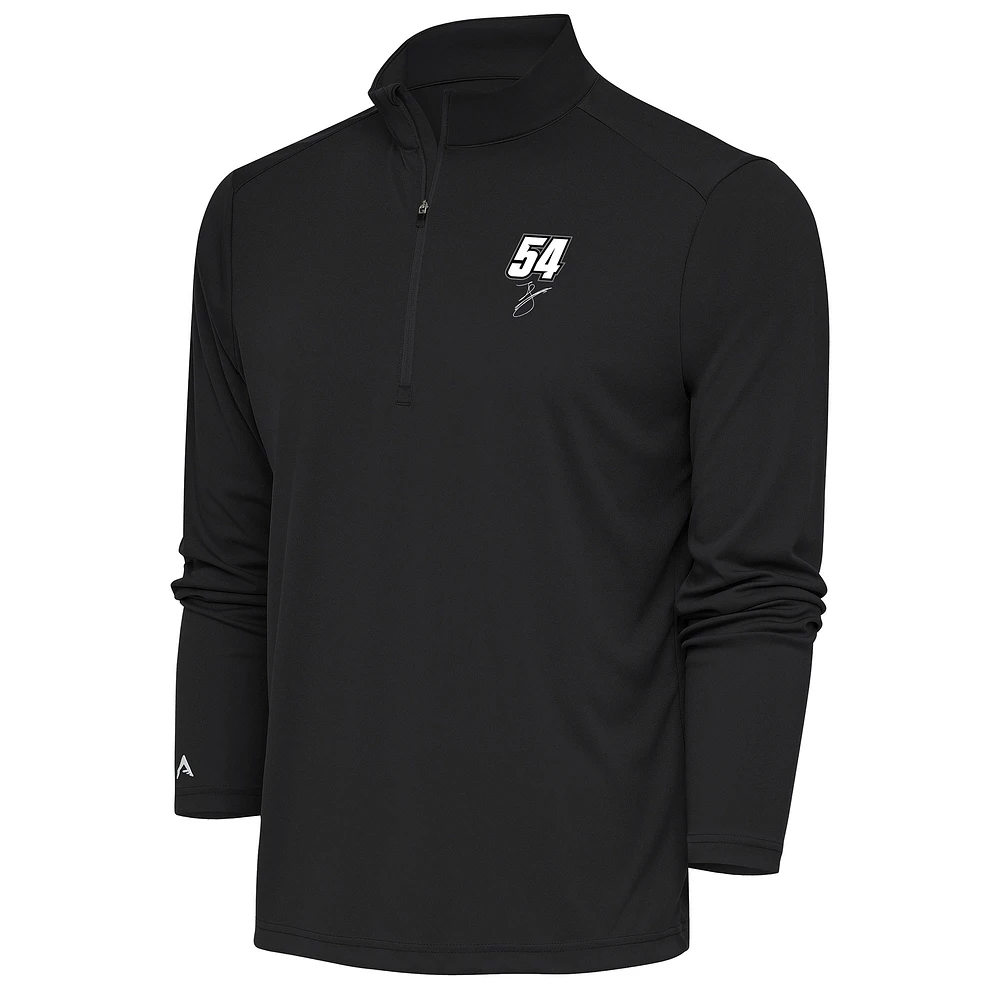 Men's Antigua Gray Ty Gibbs Tribute Quarter-Zip Pullover Top