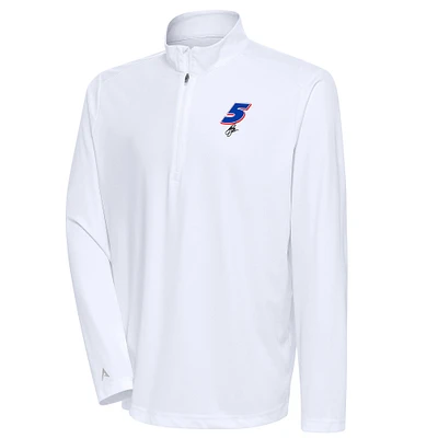 Men's Antigua White Kyle Larson Tribute Quarter-Zip Pullover Top
