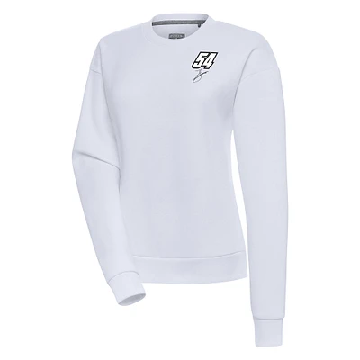 Women's Antigua White Ty Gibbs Victory Pullover Sweatshirt