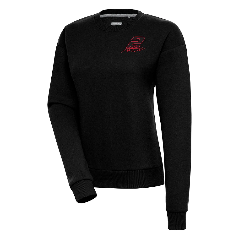 Women's Antigua Black Austin Cindric Victory Pullover Sweatshirt