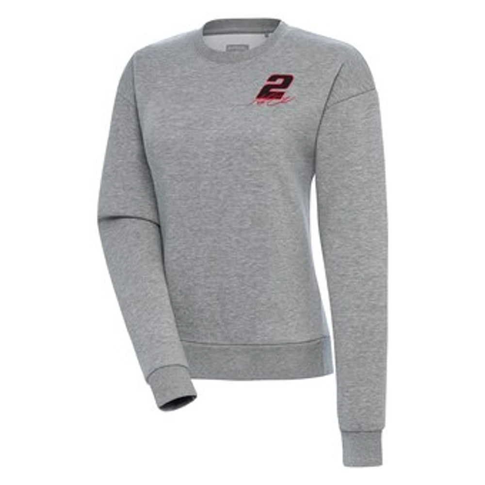 Women's Antigua Heather Gray Austin Cindric Victory Pullover Sweatshirt