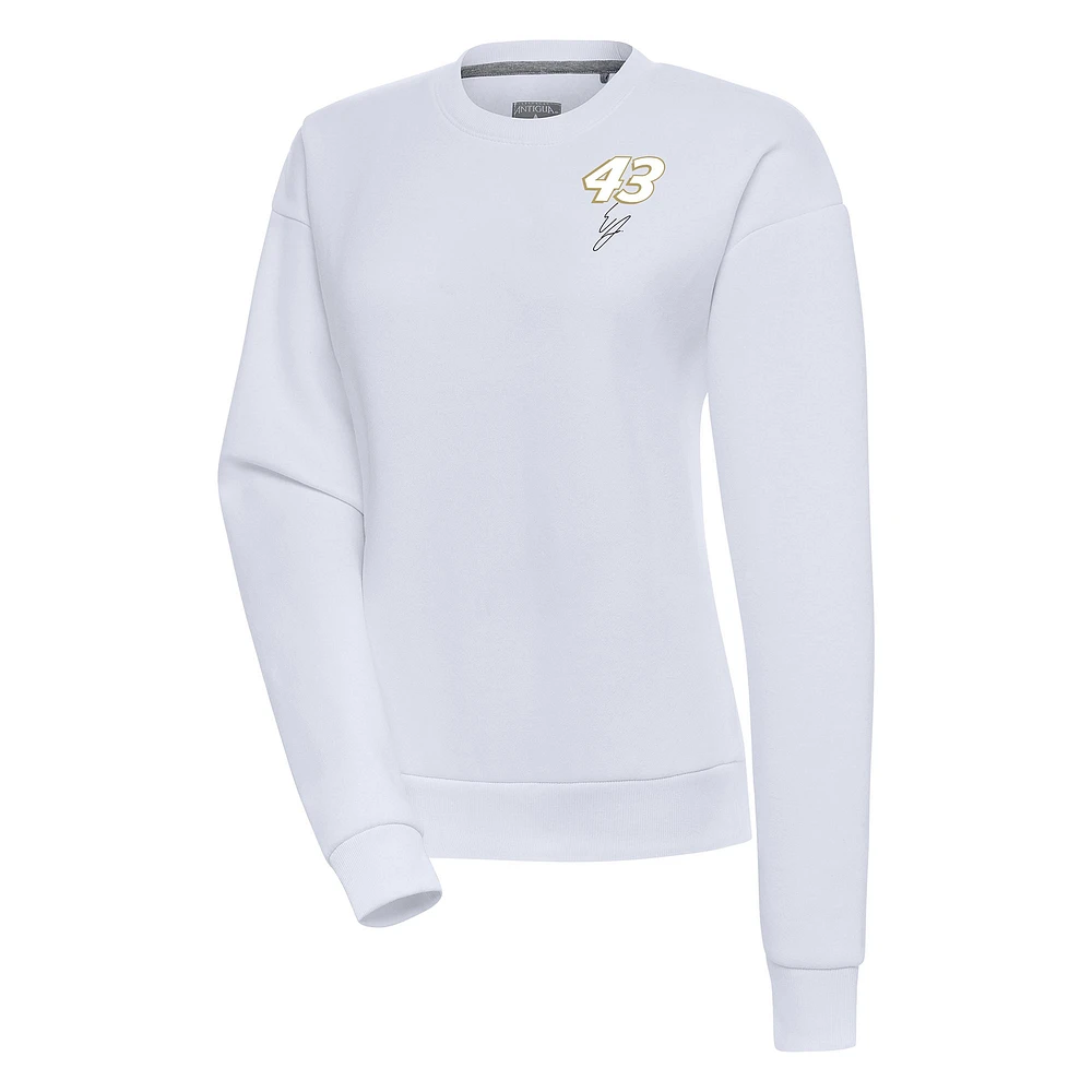 Women's Antigua White Erik Jones Victory Pullover Sweatshirt