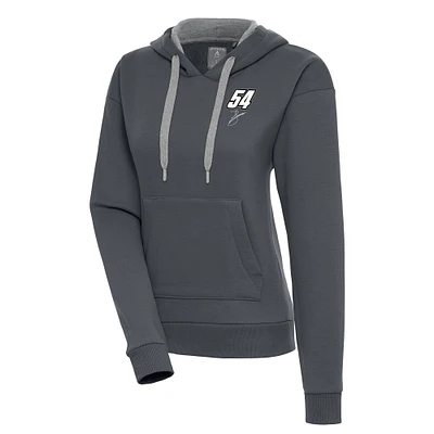 Women's Antigua Charcoal Ty Gibbs Victory Pullover Hoodie