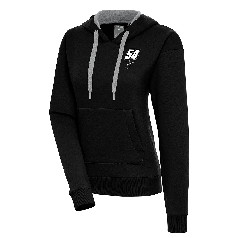 Women's Antigua Black Ty Gibbs Victory Pullover Hoodie