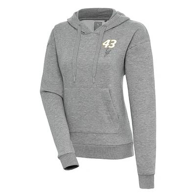 Women's Antigua Heather Gray Erik Jones Victory Pullover Hoodie