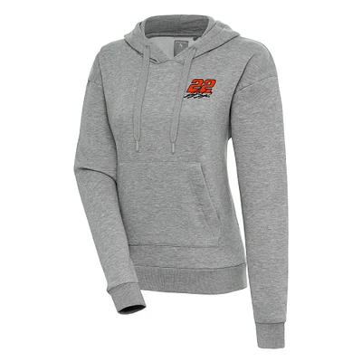 Women's Antigua Heather Gray Joey Logano Victory Pullover Hoodie