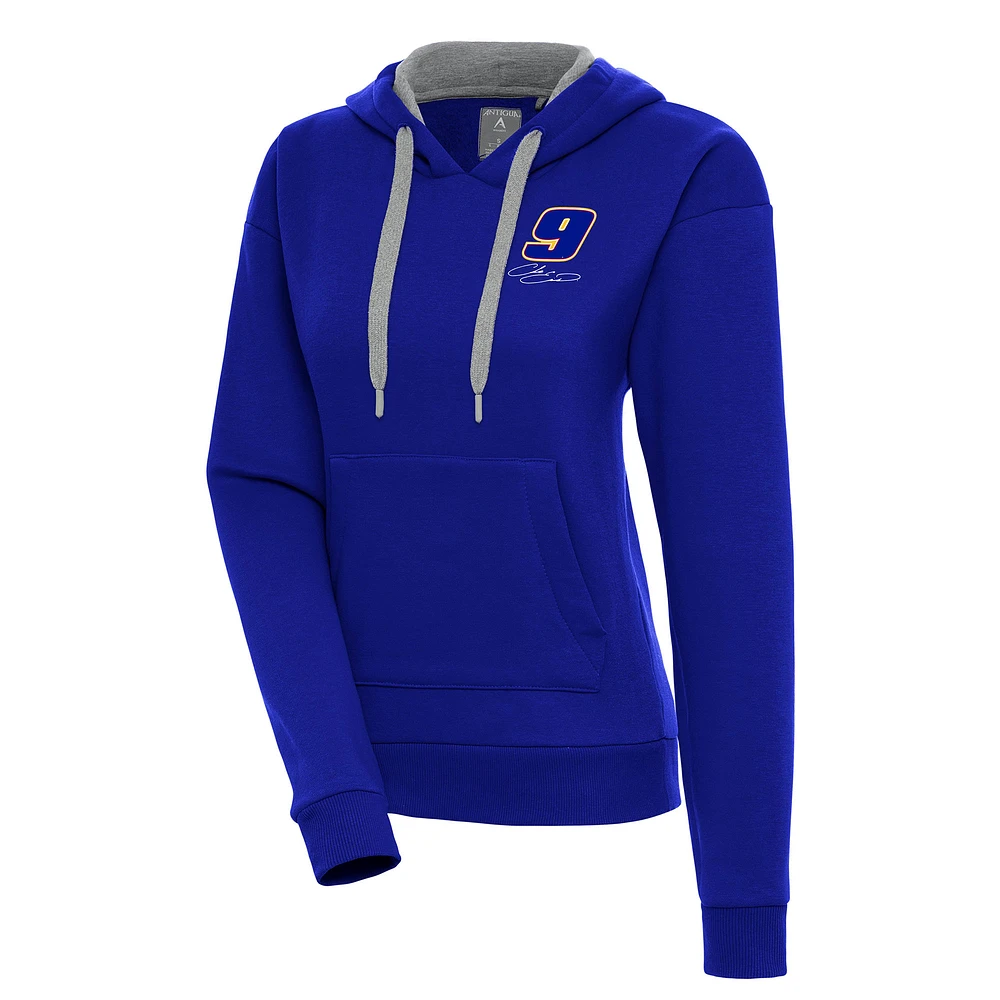 Women's Antigua Royal Chase Elliott Victory Pullover Hoodie
