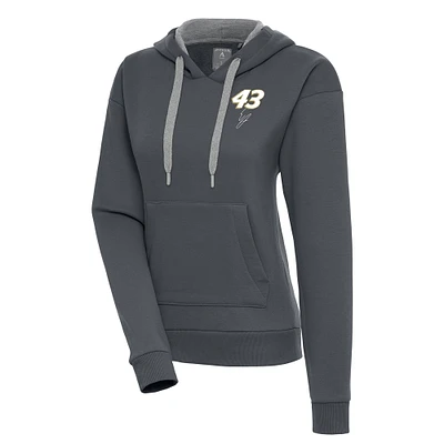 Women's Antigua Charcoal Erik Jones Victory Pullover Hoodie