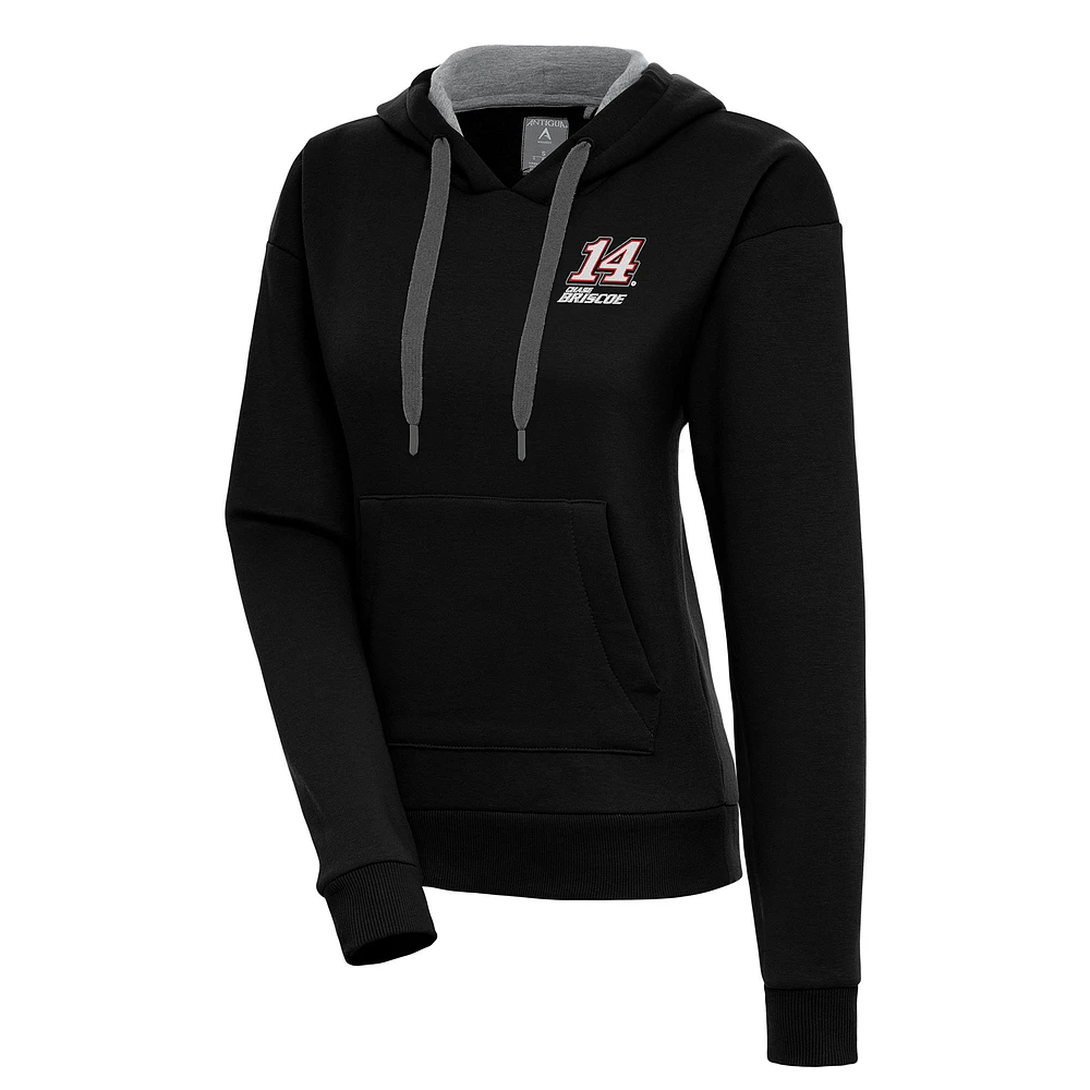 Women's Antigua Black Chase Briscoe Victory Pullover Hoodie
