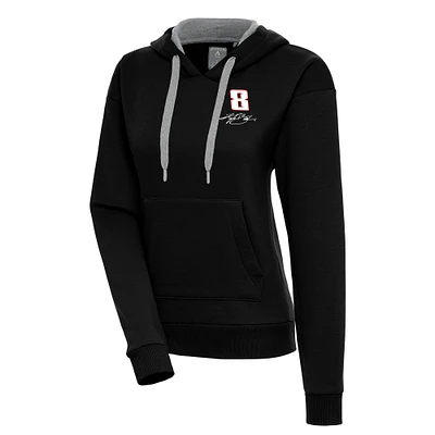 Women's Antigua Black Kyle Busch Victory Pullover Hoodie