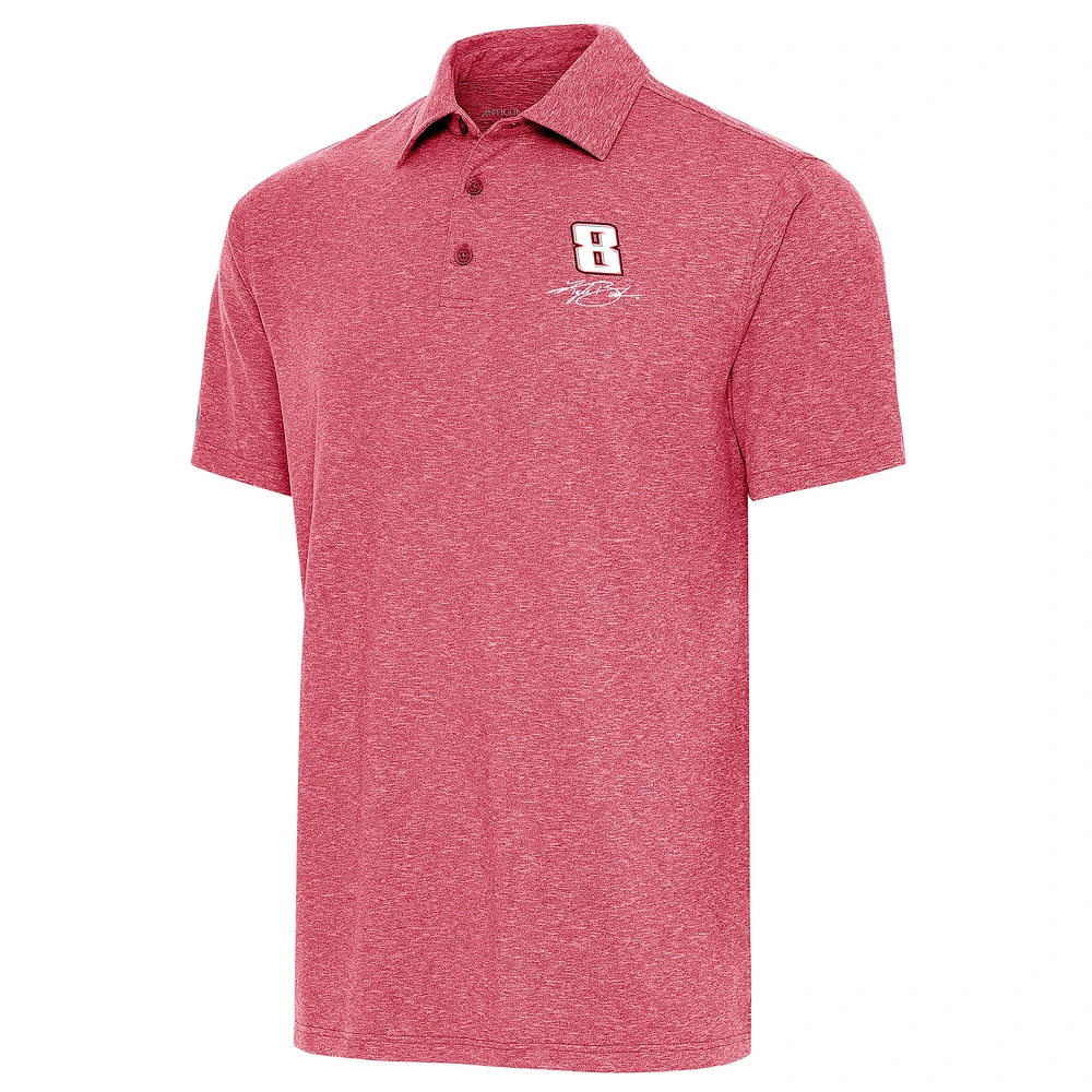 Men's Antigua Heather Red Kyle Busch Par 3 Polo