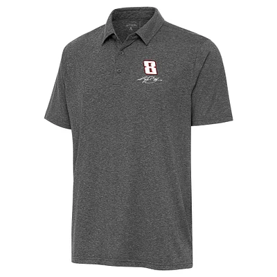 Men's Antigua Heather Black Kyle Busch Par 3 Polo