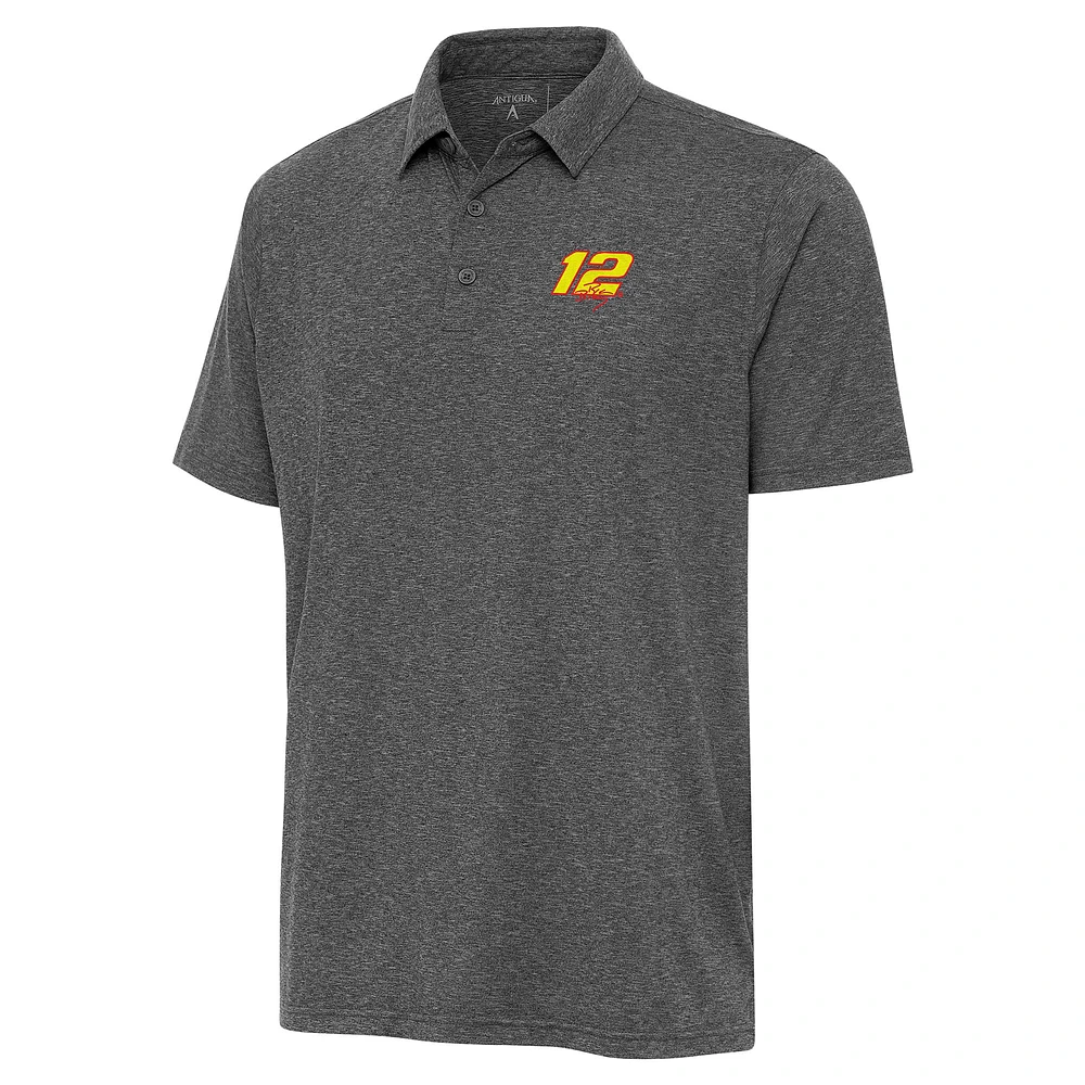 Men's Antigua Heather Black Ryan Blaney Par 3 Polo