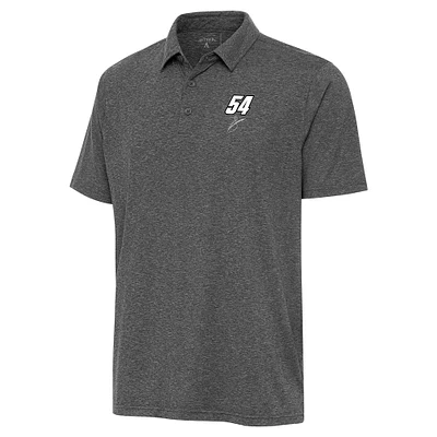 Men's Antigua Heather Black Ty Gibbs Par 3 Polo