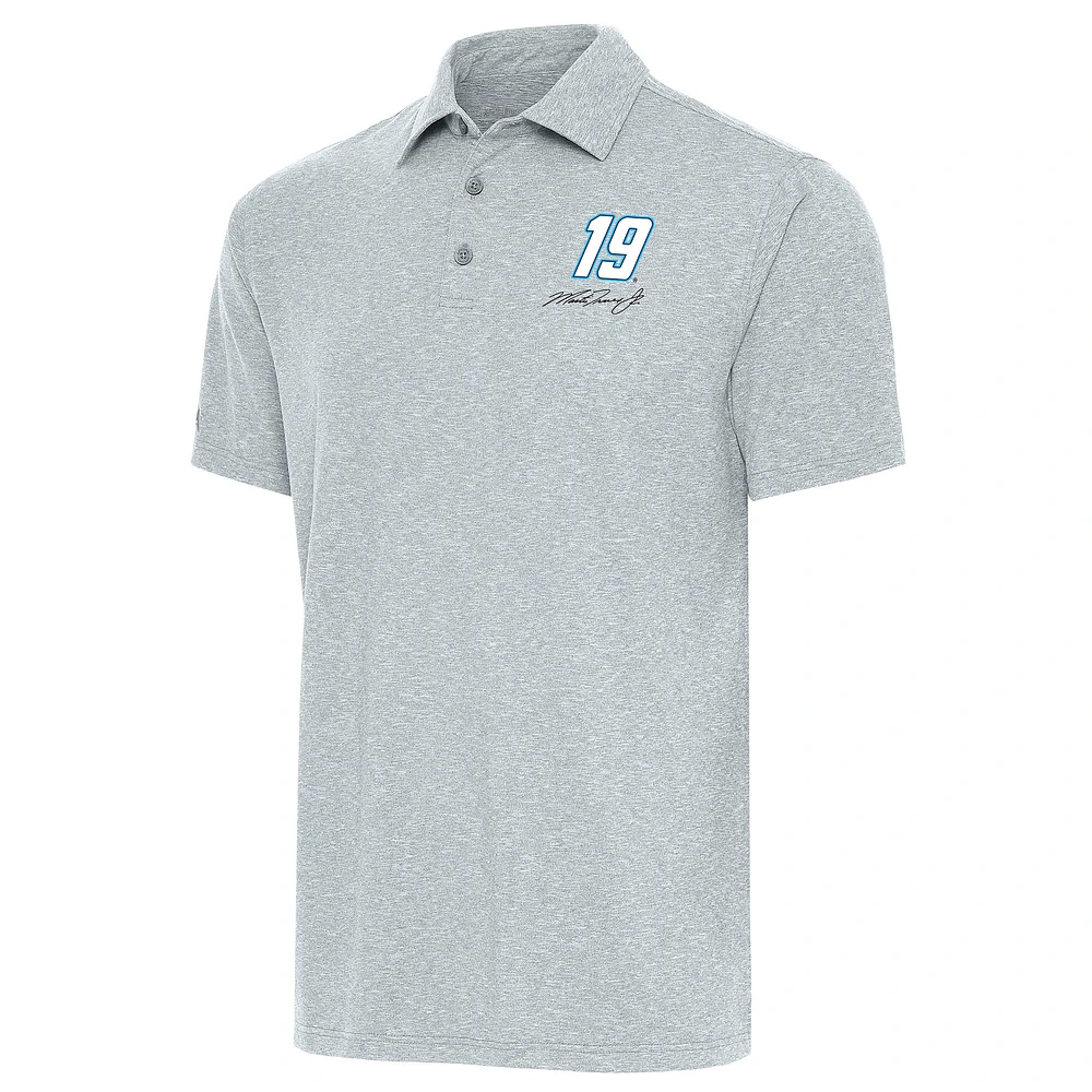 Men's Antigua Heather Gray Martin Truex Jr Par 3 Polo
