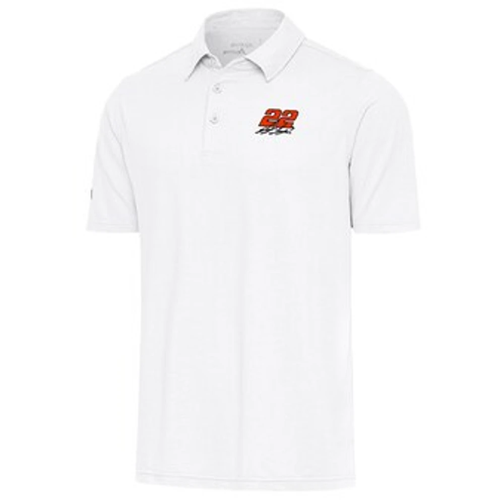 Men's Antigua White Joey Logano Par 3 Polo