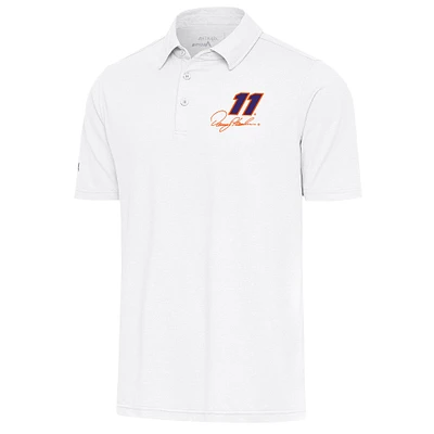 Men's Antigua White Denny Hamlin Par 3 Polo