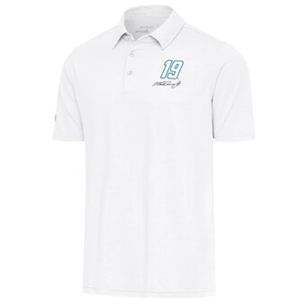 Men's Antigua White Martin Truex Jr Par 3 Polo