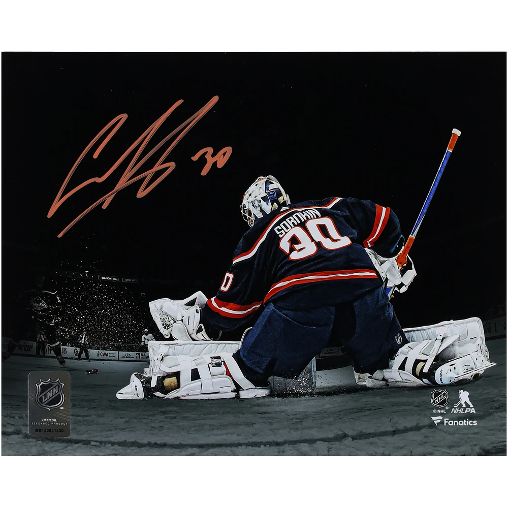 Ilya Sorokin New York Islanders Autographed 8" x 10" Making Save Spotlight Photograph