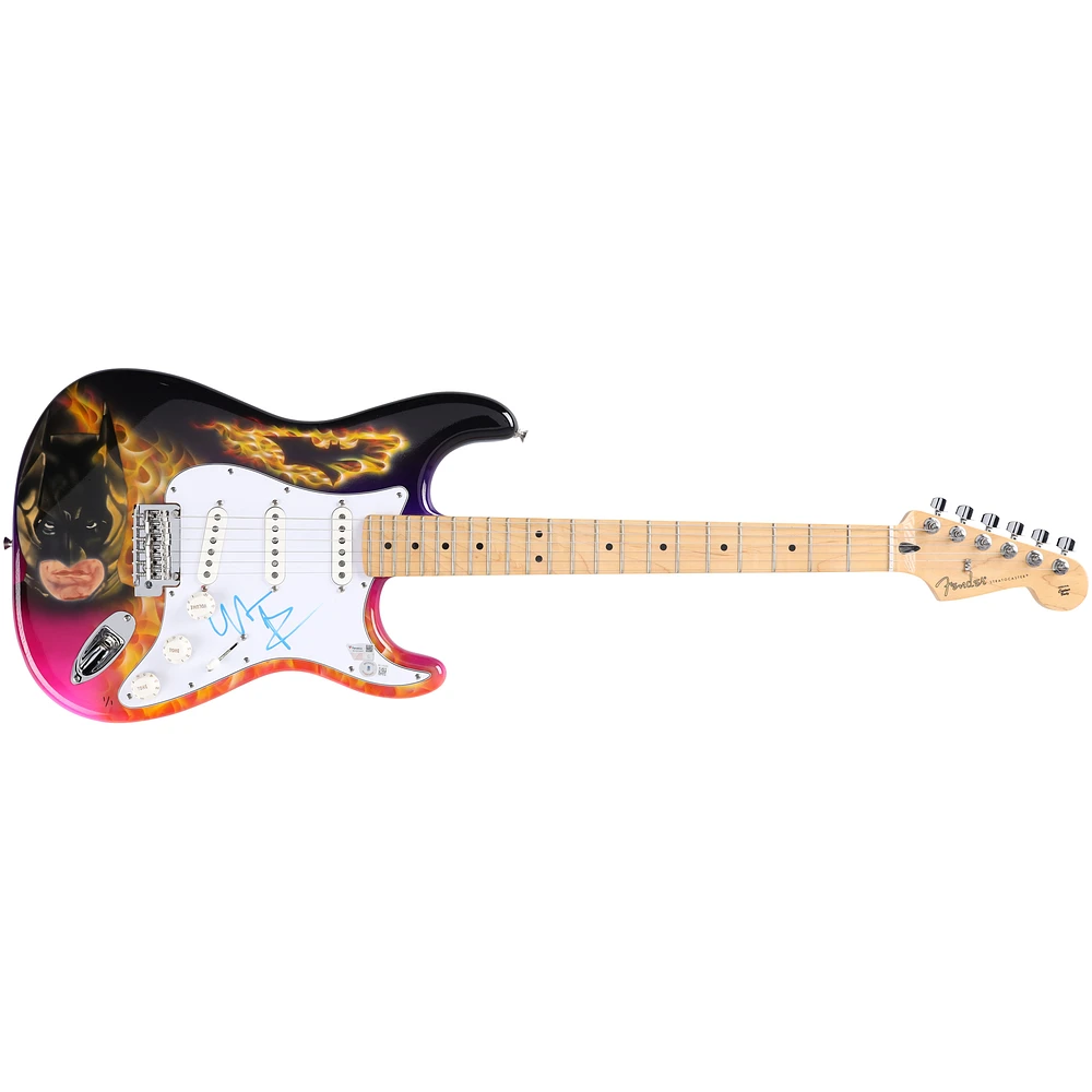 Christian Bale The Dark Knight Autographed Fender Stratocaster Guitar - Art by Stadium Custom Kicks - Limited Edition #1/1 - RG13310491