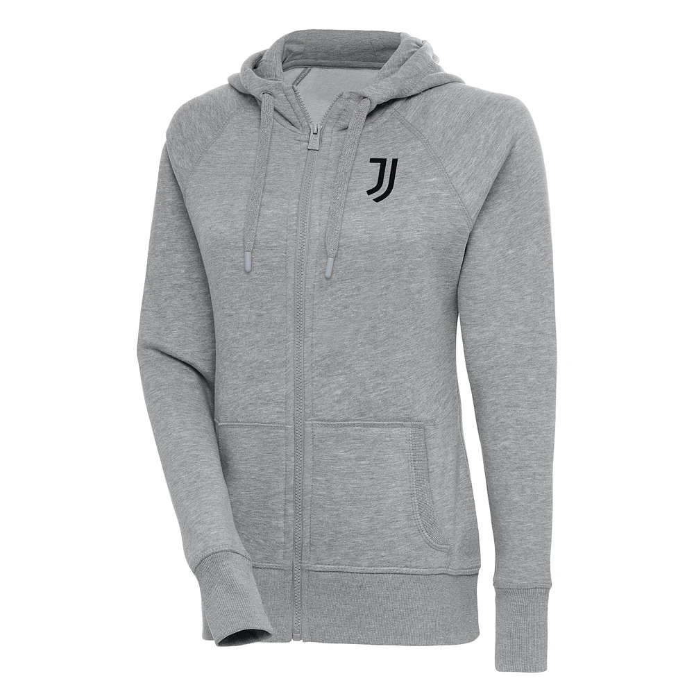 Women's Heather Gray Juventus Takeover Full-Zip Hoodie