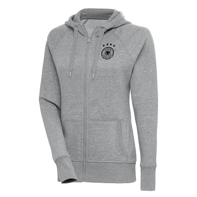 Women's Heather Gray Germany National Team Takeover Full-Zip Hoodie