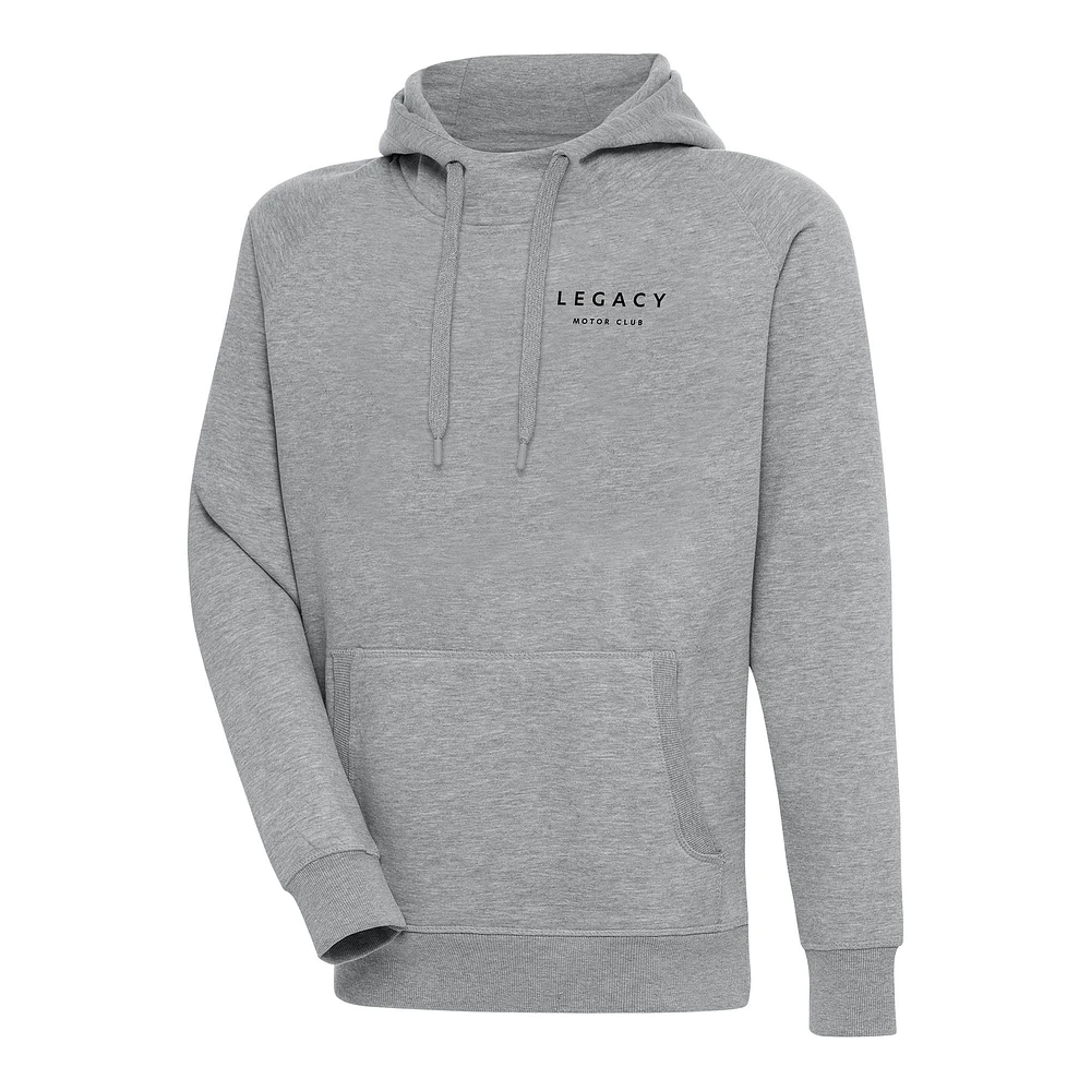 Men's Antigua Heather Gray LEGACY Motor Club Victory Pullover Hoodie