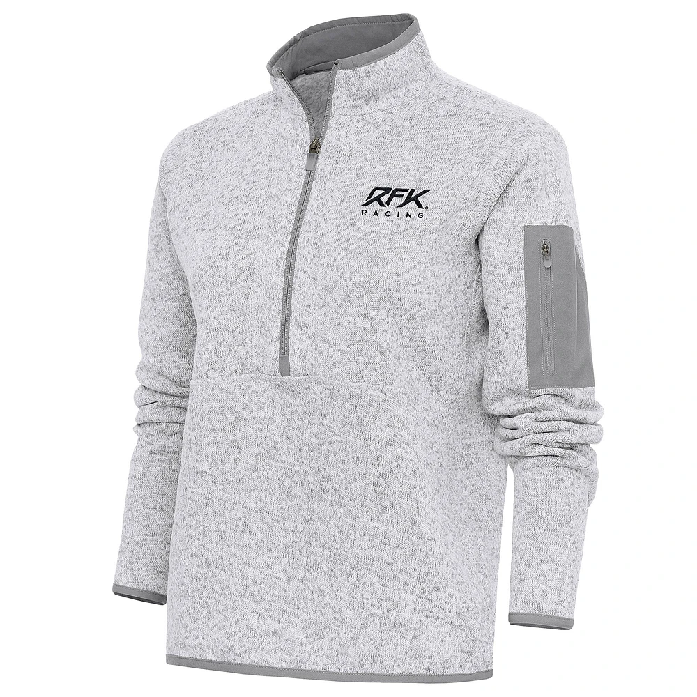 Women's Antigua Heather Roush Fenway Keselowski Racing Fortune Half-Zip Pullover Sweater