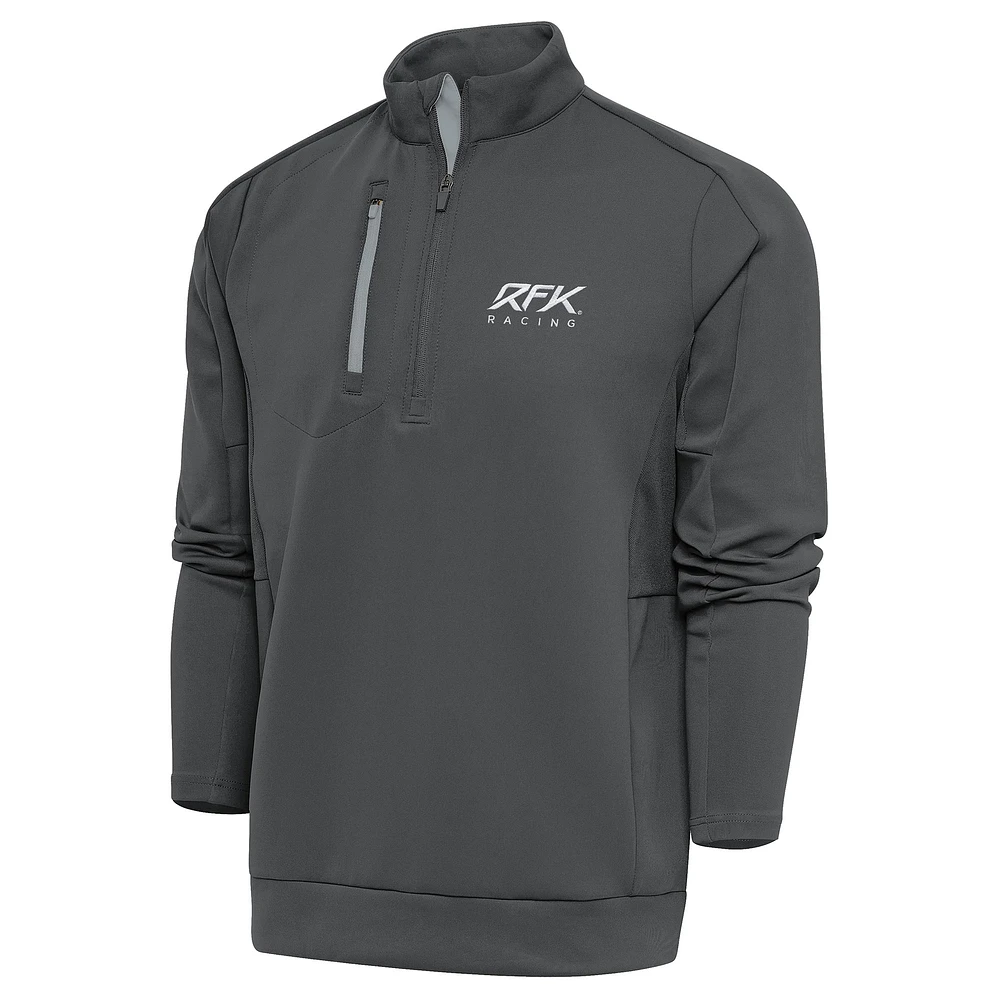 Men's Antigua Pewter Roush Fenway Keselowski Racing Generation Quarter-Zip Pullover Top