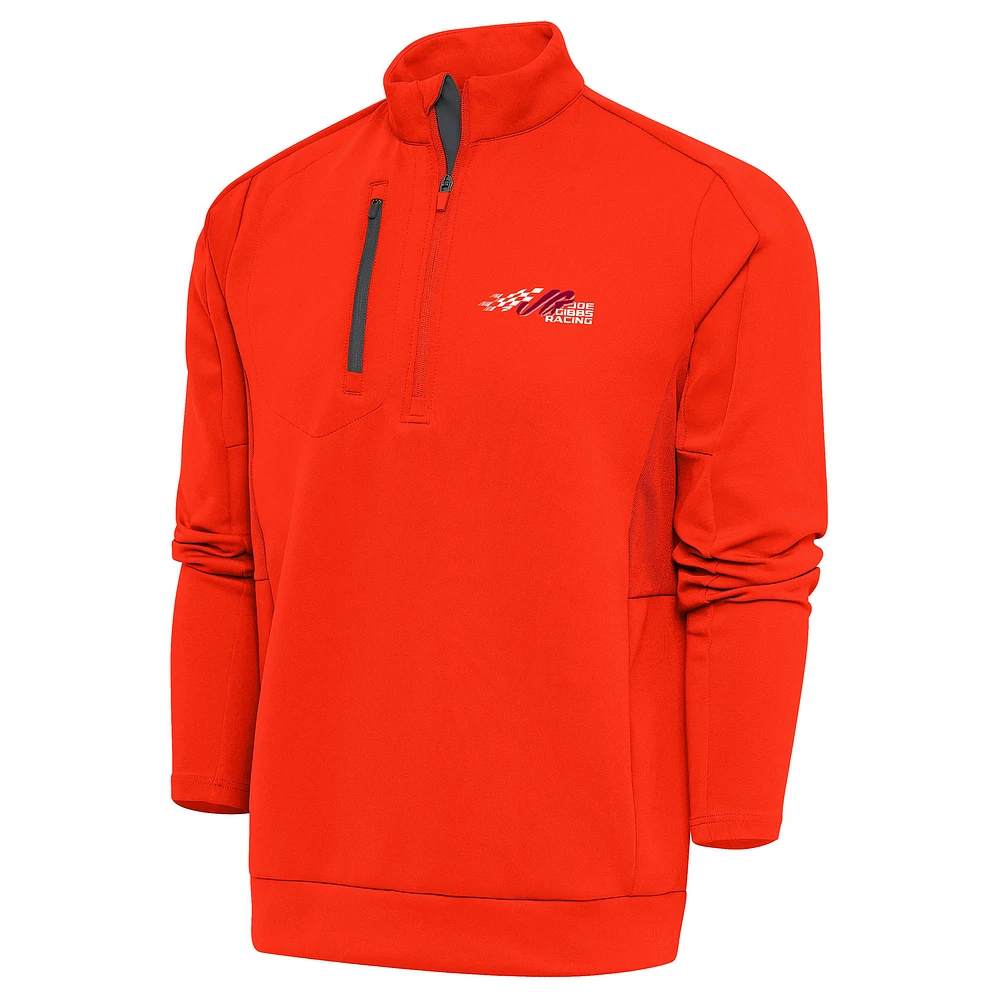 Men's Antigua Orange Joe Gibbs Racing Generation Quarter-Zip Pullover Top