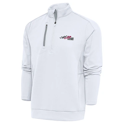 Men's Antigua White Joe Gibbs Racing Generation Quarter-Zip Pullover Top