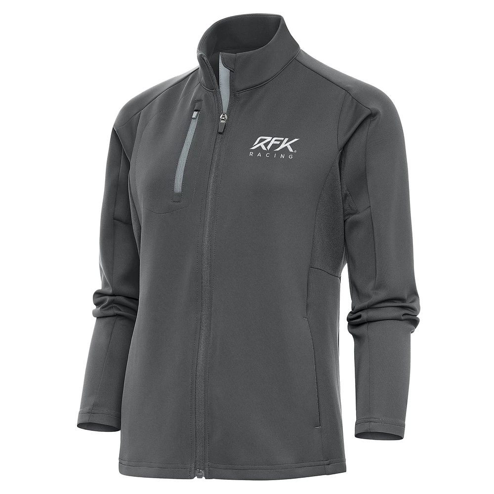 Women's Antigua Pewter Roush Fenway Keselowski Racing Generation Full-Zip Jacket