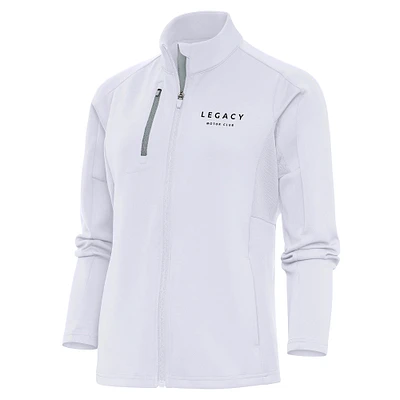 Women's Antigua White LEGACY Motor Club Generation Full-Zip Jacket