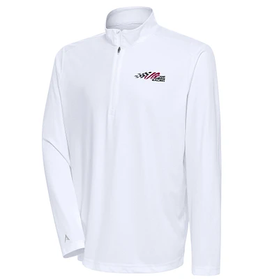 Men's Antigua White Joe Gibbs Racing Tribute Quarter-Zip Pullover Top