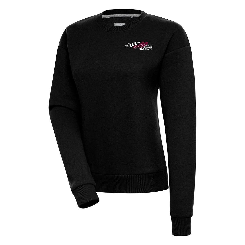 Women's Antigua Black Joe Gibbs Racing Victory Pullover Sweatshirt