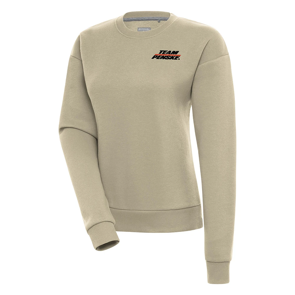 Women's Antigua Khaki Team Penske Victory Pullover Sweatshirt