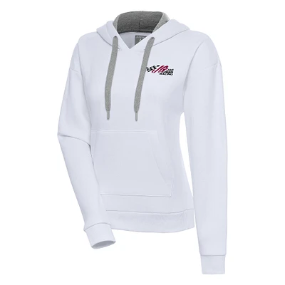 Women's Antigua White Joe Gibbs Racing Victory Pullover Hoodie