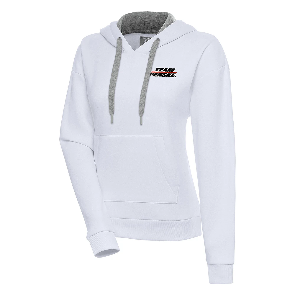 Women's Antigua White Team Penske Victory Pullover Hoodie