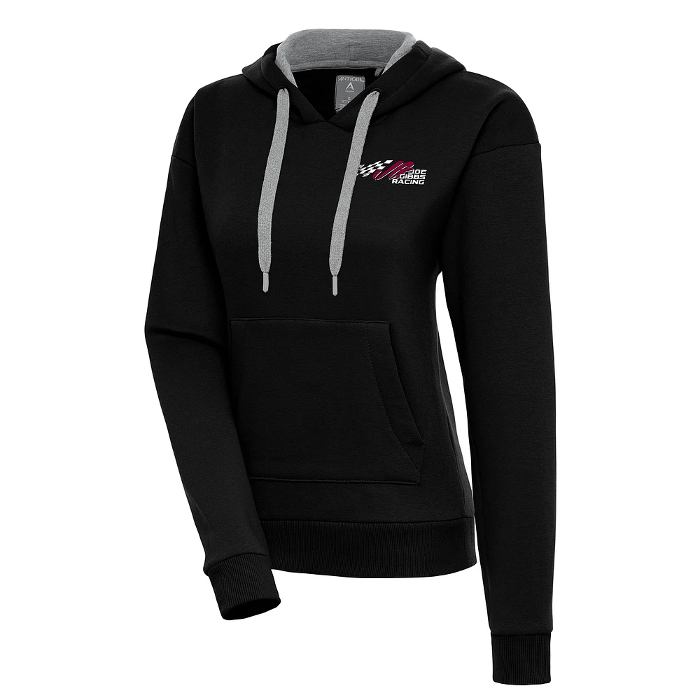 Women's Antigua Black Joe Gibbs Racing Victory Pullover Hoodie