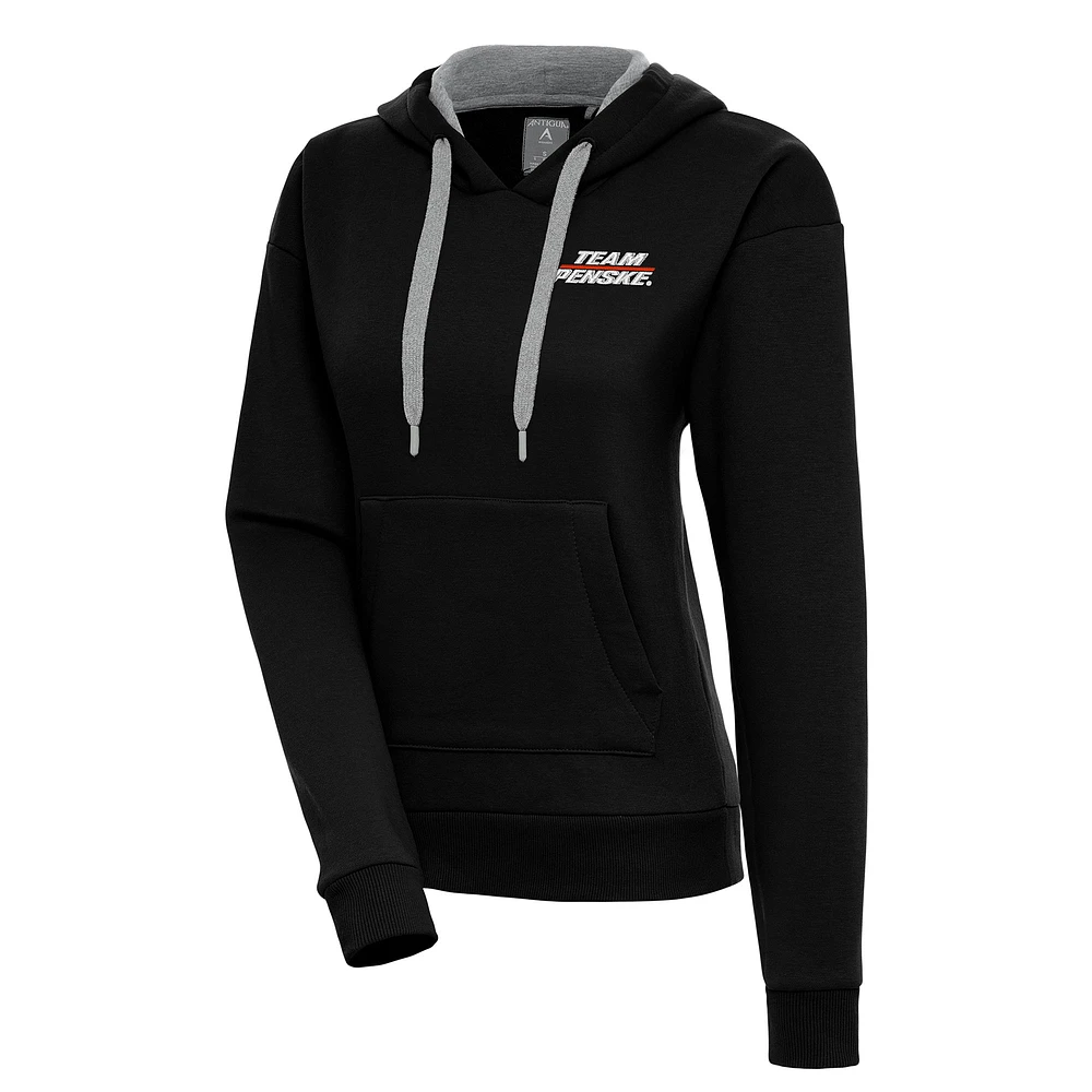 Women's Antigua Black Team Penske Victory Pullover Hoodie