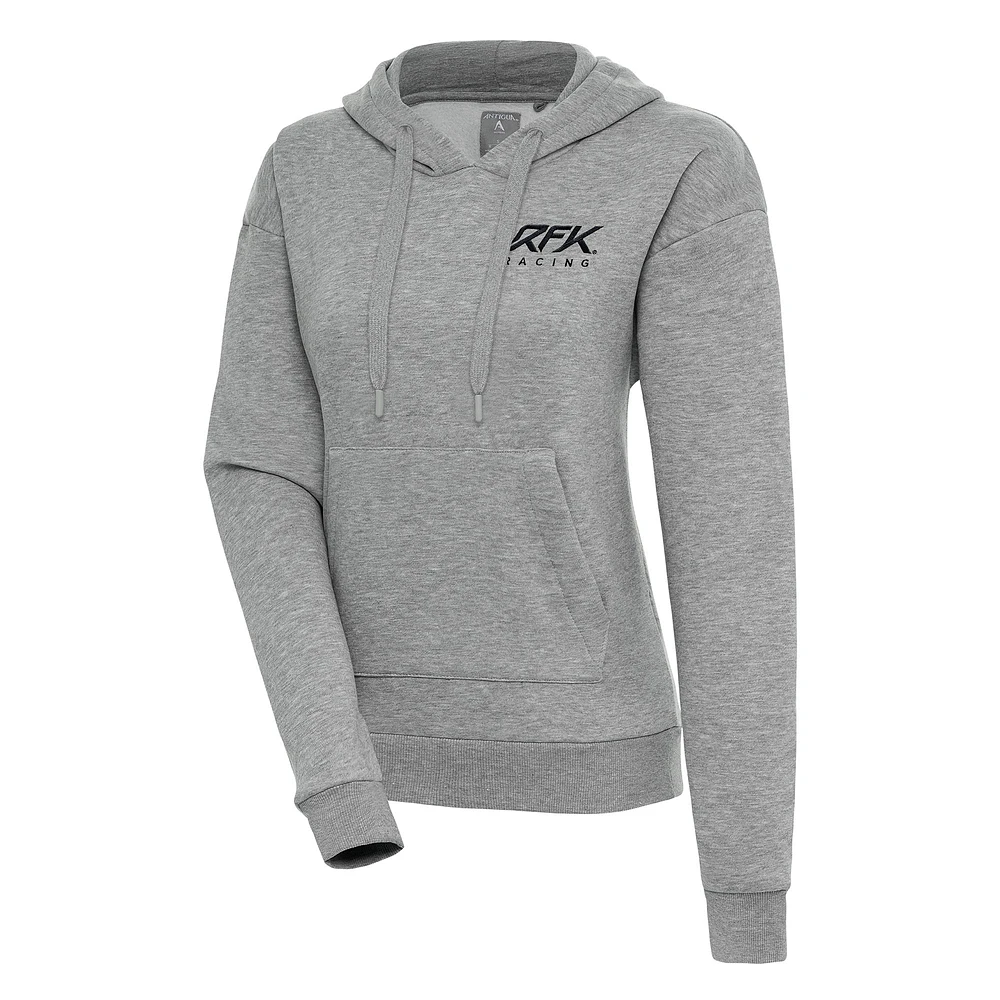 Women's Antigua Heather Gray Roush Fenway Keselowski Racing Victory Pullover Hoodie