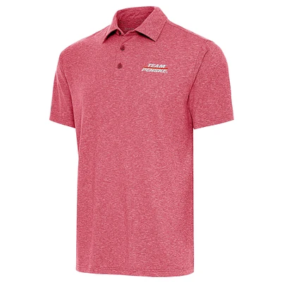 Men's Antigua Heather Red Team Penske Par 3 Polo
