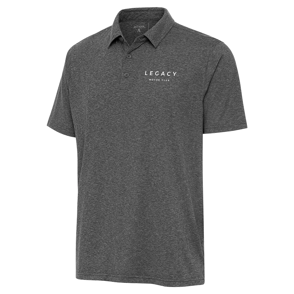 Men's Antigua Heather Black LEGACY Motor Club Par 3 Polo