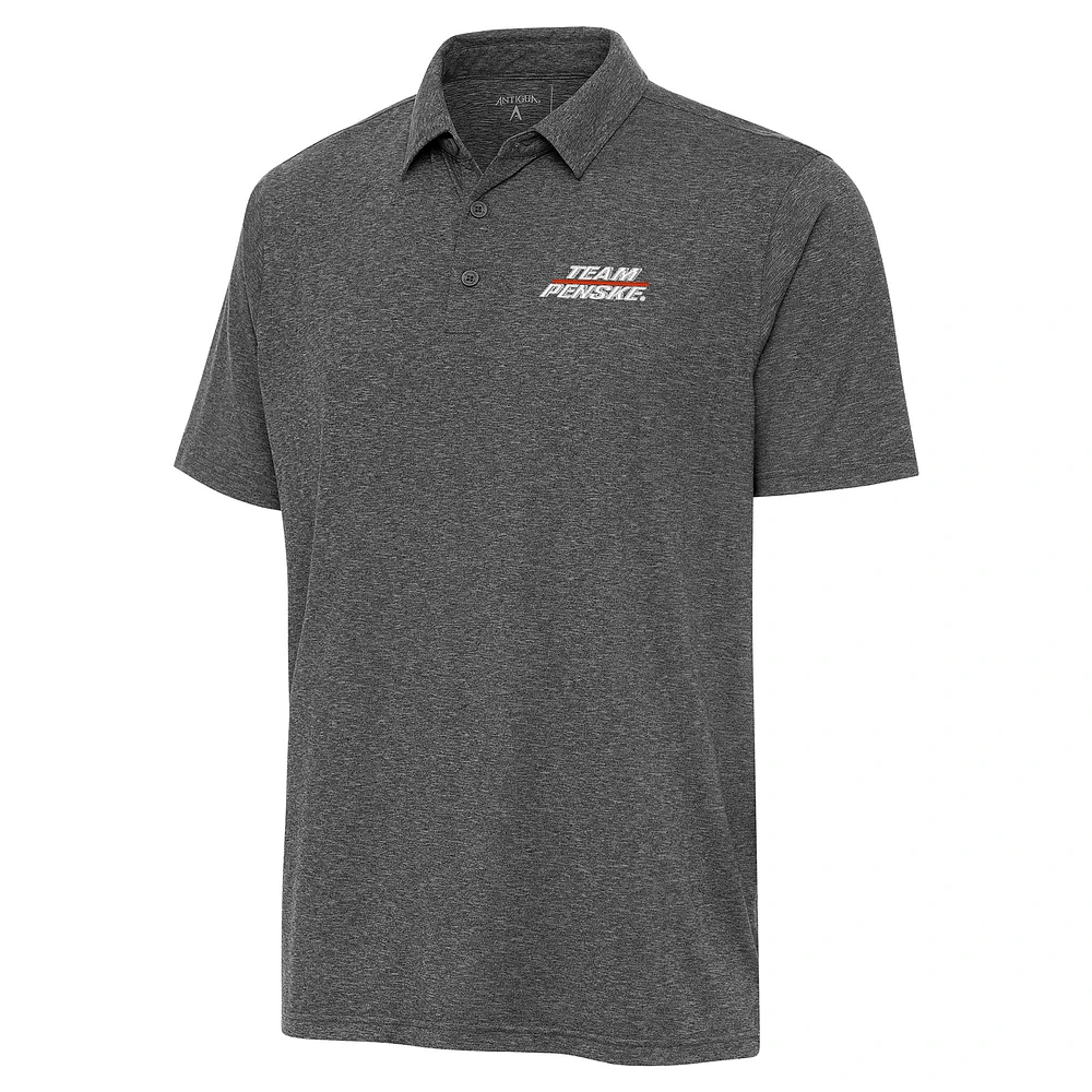 Men's Antigua Heather Black Team Penske Par 3 Polo