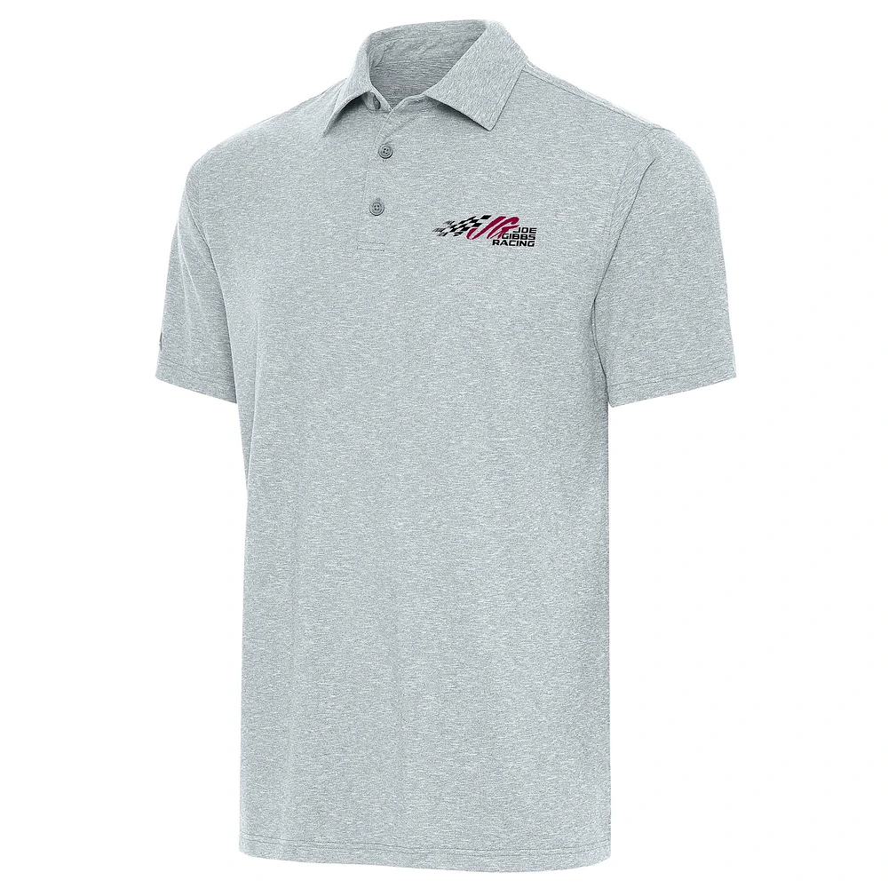 Men's Antigua Heather Gray Joe Gibbs Racing Par 3 Polo