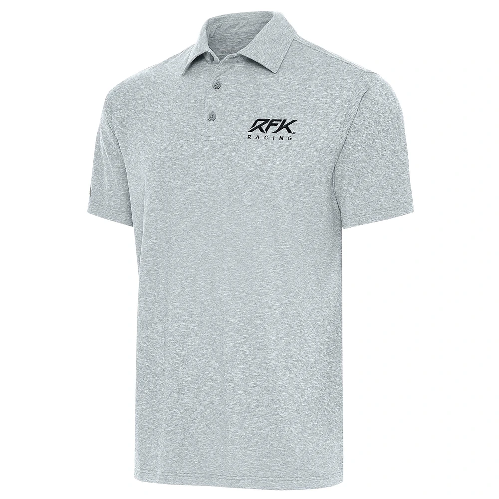 Men's Antigua Heather Gray Roush Fenway Keselowski Racing Par 3 Polo