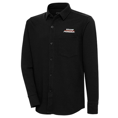 Men's Antigua Black Team Penske Steamer Button-Up Shacket