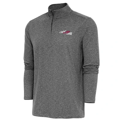 Men's Antigua Heather Black Joe Gibbs Racing Hunk Quarter-Zip Pullover Top