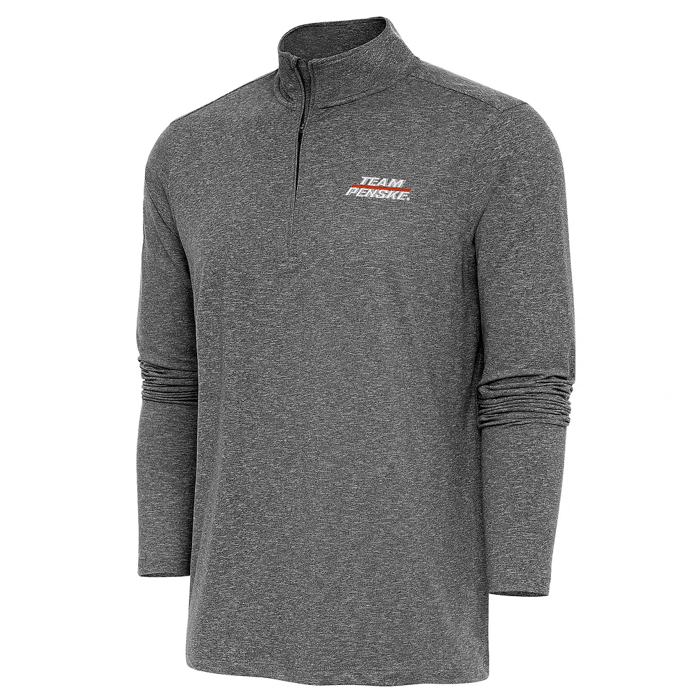 Men's Antigua Heather Team Penske Hunk Quarter-Zip Pullover Top