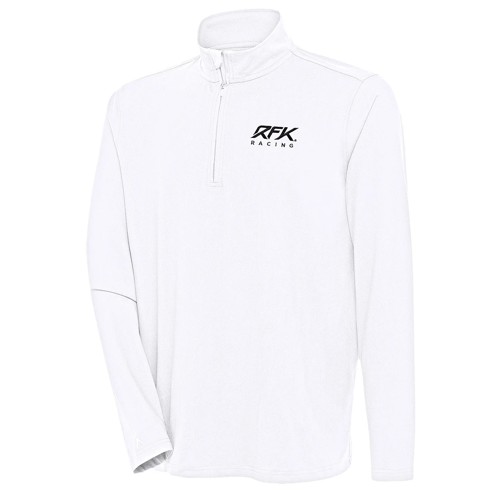 Men's Antigua Heather Gray Roush Fenway Keselowski Racing Hunk Quarter-Zip Pullover Top